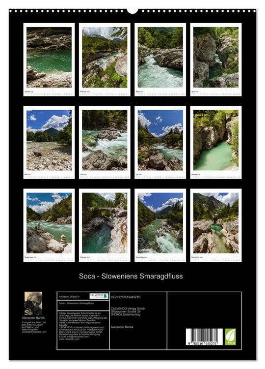 Produktbild: Soca - Sloweniens Smaragdfluss (hochwertiger Premium Wandkalender 2026 DIN A2 hoch), Kunstdruck in Hochglanz