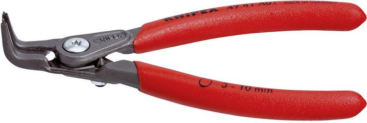 Produktbild: Knipex 49 41 A01 Seegeringzange Passend f&uuml;r (Seegeringzangen) Au&szlig;enringe 3-10 mm Spitzenform (Details) abgewinkelt 90&deg;, gerade