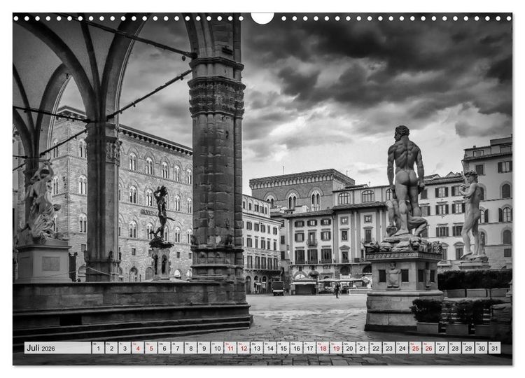 Produktbild: FLORENZ Monochrome Impressionen (Wandkalender 2026 DIN A3 quer), CALVENDO Monatskalender