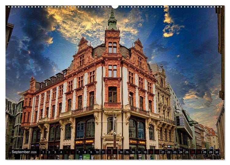 Produktbild: Leipzig Kalender Perspektiven (Wandkalender 2026 DIN A2 quer), CALVENDO Monatskalender