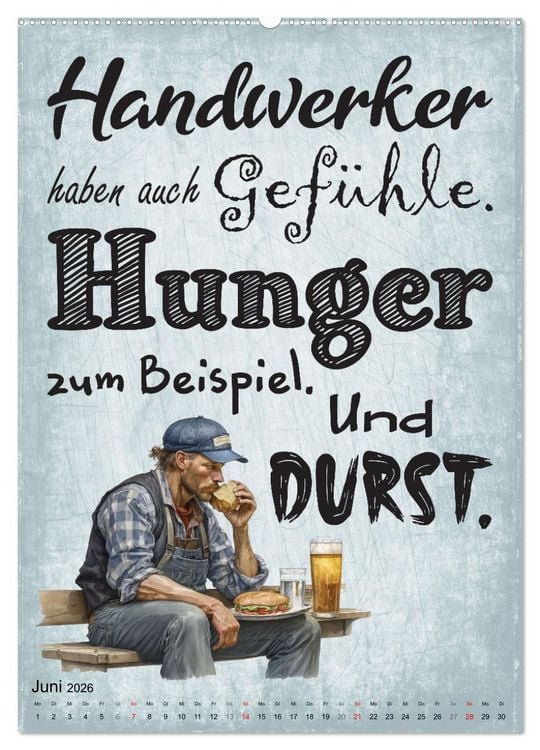Produktbild: Handwerker Spr&uuml;che (hochwertiger Premium Wandkalender 2026 DIN A2 hoch), Kunstdruck in Hochglanz