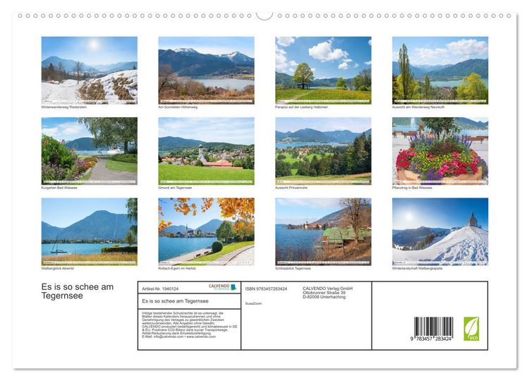 Produktbild: Es is so schee am Tegernsee (hochwertiger Premium Wandkalender 2026 DIN A2 quer), Kunstdruck in Hochglanz