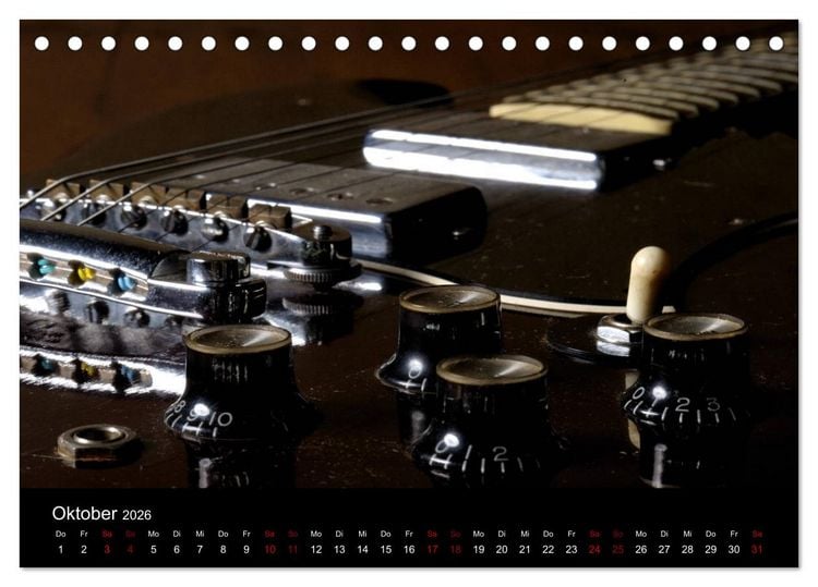 Produktbild: Feinheiten - Alte Gitarren im Detail (Tischkalender 2026 DIN A5 quer), CALVENDO Monatskalender