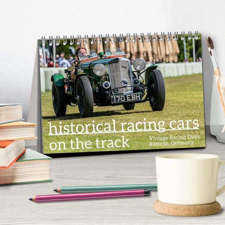 Produktbild: historical racing cars on the track (Desk Calendar 2026 DIN A5 landscape), CALVENDO 12 Month DeskCalendar