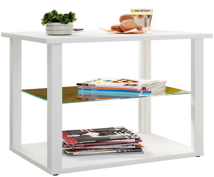 Produktbild: Holz Sofatisch Couchtisch Glas Tisch Wanilo M