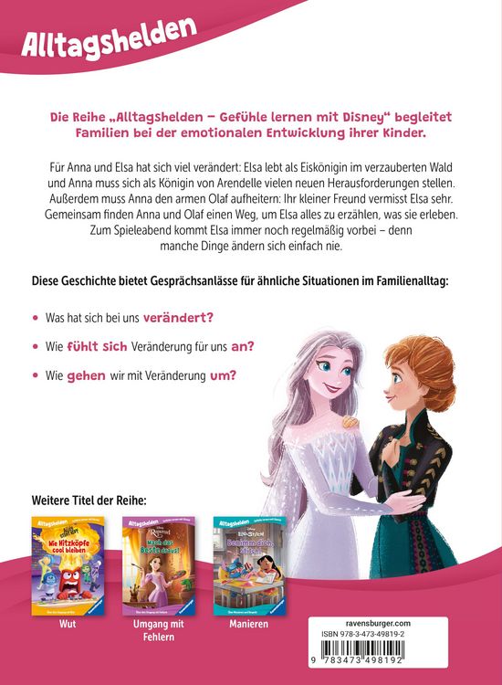 Produktbild: Alltagshelden - Gef&uuml;hle lernen mit Disney: Disney Die Eisk&ouml;nigin - Alle vermissen Elsa. &Uuml;ber den Umgang mit Ver&auml;nderungen