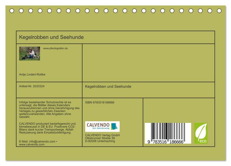Produktbild: Kegelrobben und Seehunde (Tischkalender 2026 DIN A5 quer), CALVENDO Monatskalender