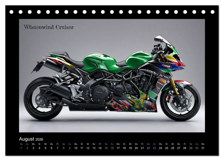 Produktbild: Verr&uuml;ckte 2-Rad Fantasien einer KI (Tischkalender 2026 DIN A5 quer), CALVENDO Monatskalender