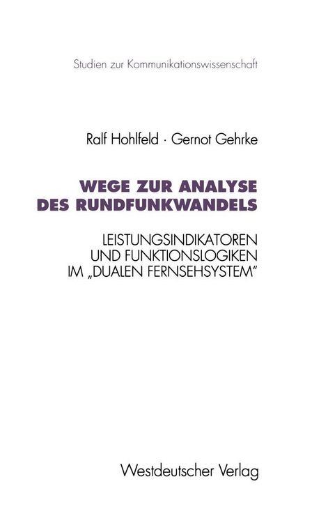 Produktbild: Wege zur Analyse des Rundfunkwandels