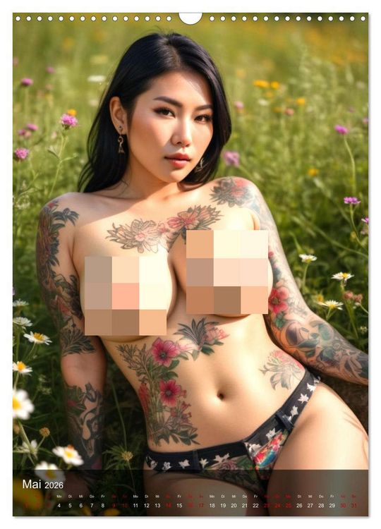 Produktbild: Tattoo Queens Asien (Wandkalender 2026 DIN A3 hoch), CALVENDO Monatskalender