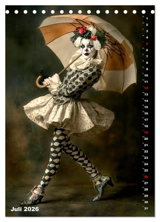 Produktbild: Clowngeschichten - Eine besondere Welt (Tischkalender 2026 DIN A5 hoch), CALVENDO Monatskalender