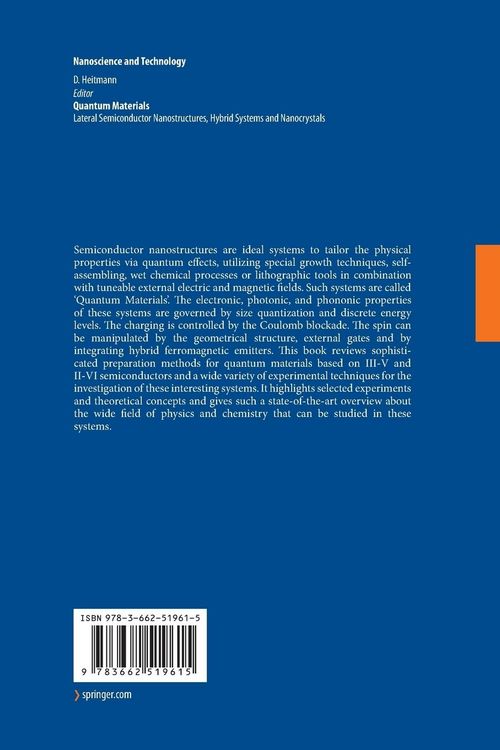 Produktbild: Quantum Materials, Lateral Semiconductor Nanostructures, Hybrid Systems and Nanocrystals
