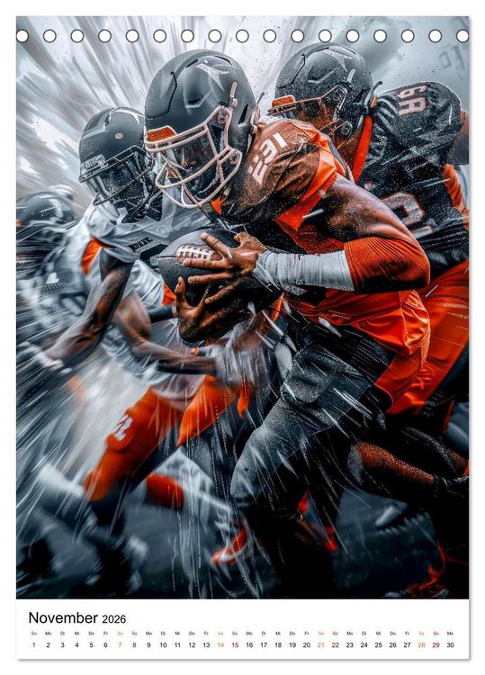 Produktbild: American Football - coole M&auml;nner (Tischkalender 2026 DIN A5 hoch), CALVENDO Monatskalender