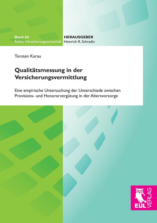 Produktbild: Qualit&auml;tsmessung in der Versicherungsvermittlung
