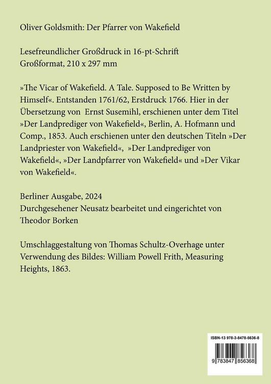 Produktbild: Der Pfarrer von Wakefield (Gro&szlig;druck)