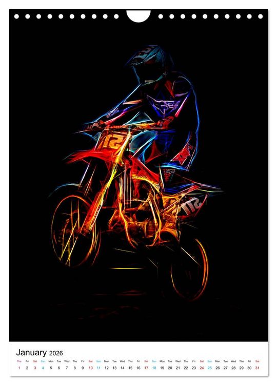 Produktbild: Electrifying Motorcross (Wall Calendar 2026 DIN A4 portrait), CALVENDO 12 Month Wall Calendar