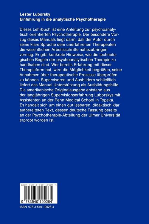 Produktbild: Einf&uuml;hrung in die analytische Psychotherapie