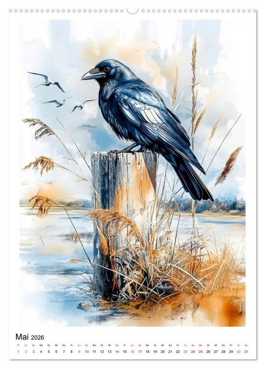 Produktbild: V&ouml;gel - gefiederte Freunde in unserem Garten (hochwertiger Premium Wandkalender 2026 DIN A2 hoch), Kunstdruck in Hochglanz