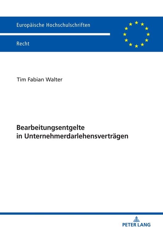 Produktbild: Bearbeitungsentgelte in Unternehmerdarlehensvertr&auml;gen