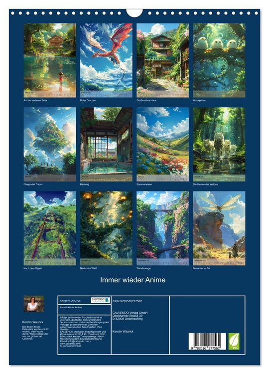 Produktbild: Immer wieder Anime (Wandkalender 2026 DIN A3 hoch), CALVENDO Monatskalender