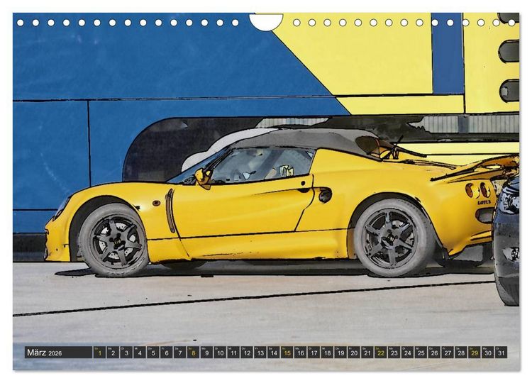 Produktbild: Sportwagen in knalligem Graffiti Style (Wandkalender 2026 DIN A4 quer), CALVENDO Monatskalender