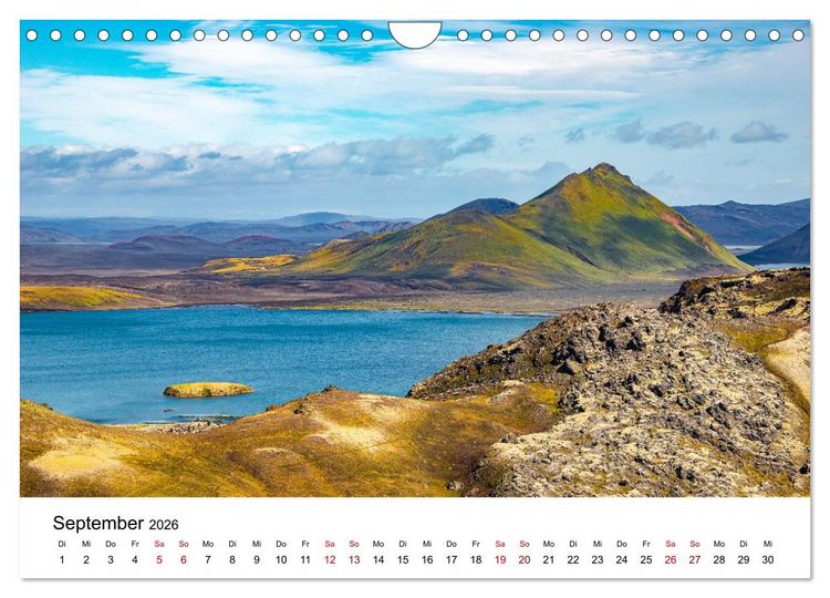Produktbild: Island, Landmannalaugar: Regenbogenberge (Wandkalender 2026 DIN A4 quer), CALVENDO Monatskalender