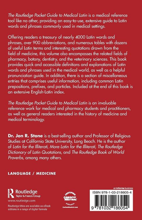 Produktbild: The Routledge Pocket Guide to Medical Latin