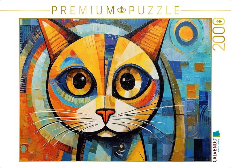 Produktbild: CALVENDO Puzzle Katze Im Stil von Pablo Picasso | 2000 Teile Lege-Gr&ouml;&szlig;e 90x67cm Foto-Puzzle f&uuml;r gl&uuml;ckliche Stunden