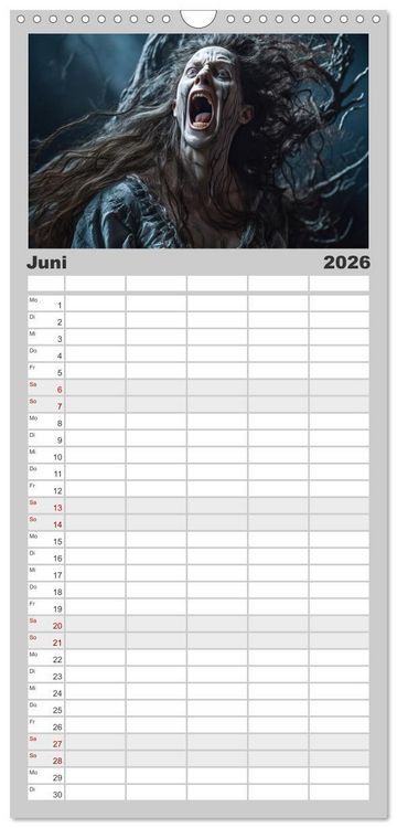 Produktbild: Familienplaner 2026 - Im Land der Hexen und Hexer mit 5 Spalten (Wandkalender, 21 x 45 cm) CALVENDO