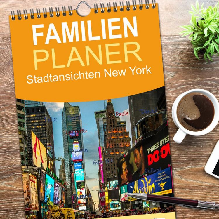 Produktbild: Familienplaner 2026 - Stadtansichten New York mit 5 Spalten (Wandkalender, 21 x 45 cm) CALVENDO