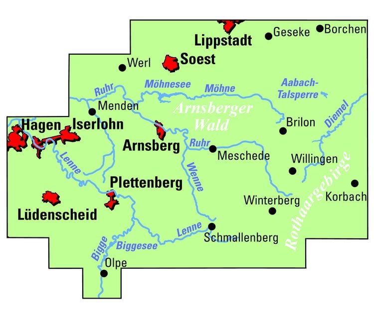 Produktbild: BVA ADFC Regionalkarte Sauerland mit Tagestouren-Vorschl&auml;gen 1:75.000