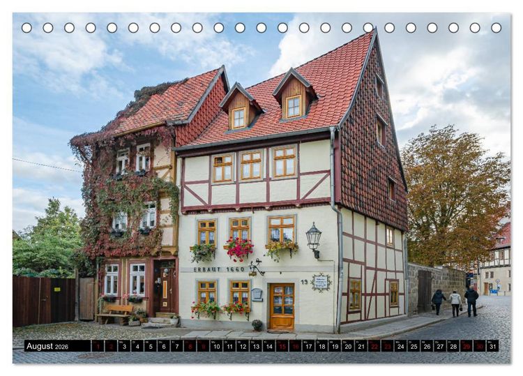 Produktbild: Fachwerkstadt Quedlinburg (Tischkalender 2026 DIN A5 quer), CALVENDO Monatskalender