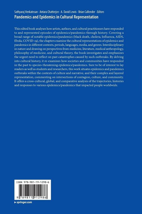 Produktbild: Pandemics and Epidemics in Cultural Representation