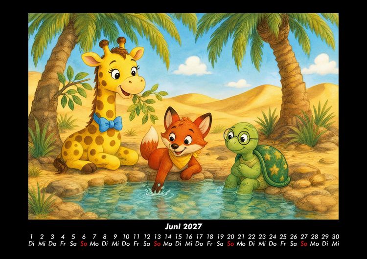 Produktbild: W&uuml;sten-Abenteuer mit Nala, Finn & Taz 2027 Fotokalender DIN A3