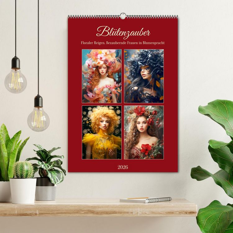 Produktbild: Bl&uuml;tenzauber. Floraler Reigen. Bezaubernde Frauen in Blumenpracht (Wandkalender 2026 DIN A2 hoch), CALVENDO Monatskalender