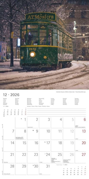 Produktbild: Eisenbahnen 2026 - Broschürenkalender 30x30 cm (30x60 geöffnet) - Kalender mit Platz für Notizen - Steam Engines - Bildkalender - Wandkalender