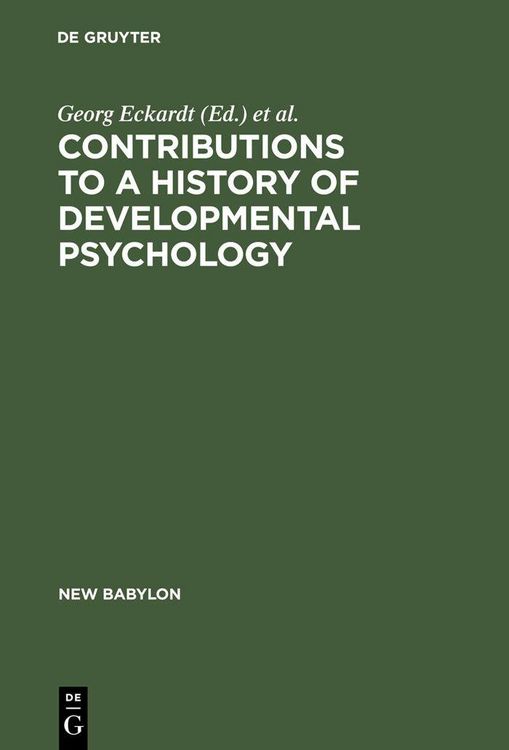 Produktbild: Contributions to a History of Developmental Psychology