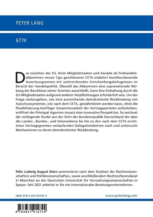 Produktbild: Demokratische Kontrolle von Ausschussgremien in EU-Freihandelsabkommen
