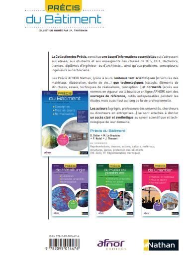 Produktbild: Precis du Batiment Afnor ; Livre de l'Eleve (Edition 2023)