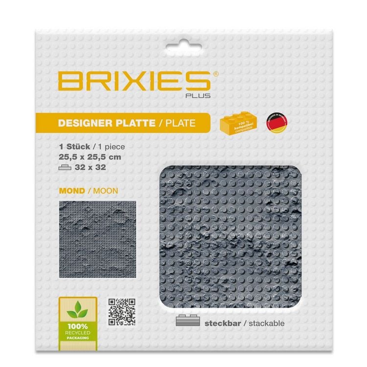 Produktbild: BRIXIES 225004 - Platte 32 x 32 Mond, Fotorealistische Bauplatte, 1 St&uuml;ck