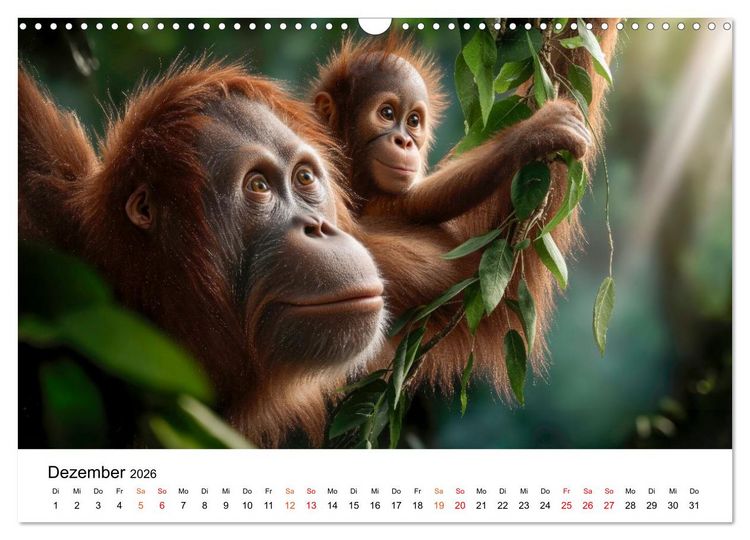 Produktbild: Orang Utans - Leben in den Baumkronen (Wandkalender 2026 DIN A3 quer), CALVENDO Monatskalender