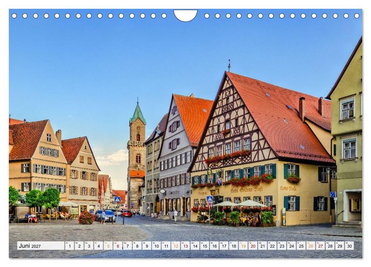 Produktbild: Dinkelsb&uuml;hl - Zw&ouml;lf Momente in der Altstadt (Wandkalender 2027 DIN A4 quer), CALVENDO Monatskalender
