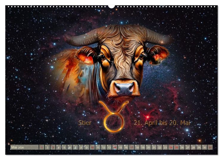 Produktbild: Galaktische Sternkreiszeichen (hochwertiger Premium Wandkalender 2026 DIN A2 quer), Kunstdruck in Hochglanz