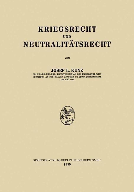 Produktbild: Kriegsrecht und Neutralit&auml;tsrecht