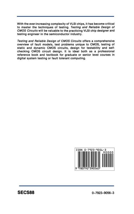 Produktbild: Testing and Reliable Design of CMOS Circuits