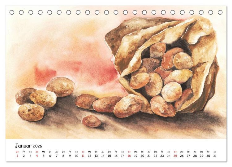 Produktbild: Gem&uuml;se Aquarelle (Tischkalender 2026 DIN A5 quer), CALVENDO Monatskalender
