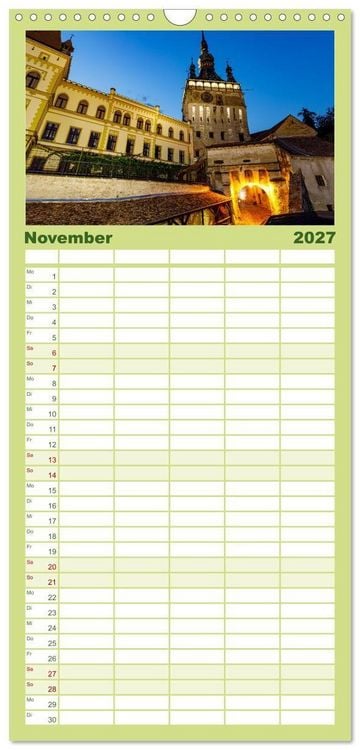 Produktbild: Familienplaner 2027 - Mittelalterliche St&auml;dte Rum&auml;niens mit 5 Spalten (Wandkalender, 21 x 45 cm) CALVENDO