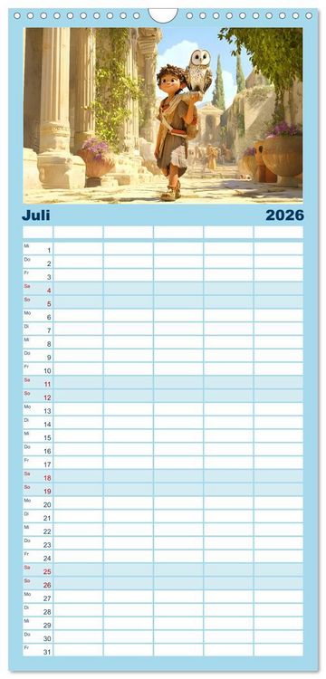 Produktbild: Familienplaner 2026 - Witzige Weisheiten f&uuml;r Kinder mit 5 Spalten (Wandkalender, 21 x 45 cm) CALVENDO