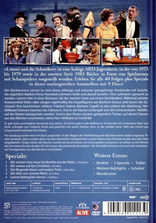 Produktbild: Lemmi und die Schm&ouml;ker - Gesamtedition: Alle 40 Folgen plus 5 Specials (Fernsehjuwelen) [9 DVDs]