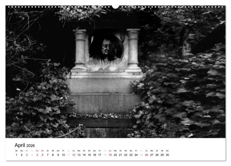 Produktbild: Highgate Cemetery London (hochwertiger Premium Wandkalender 2026 DIN A2 quer), Kunstdruck in Hochglanz
